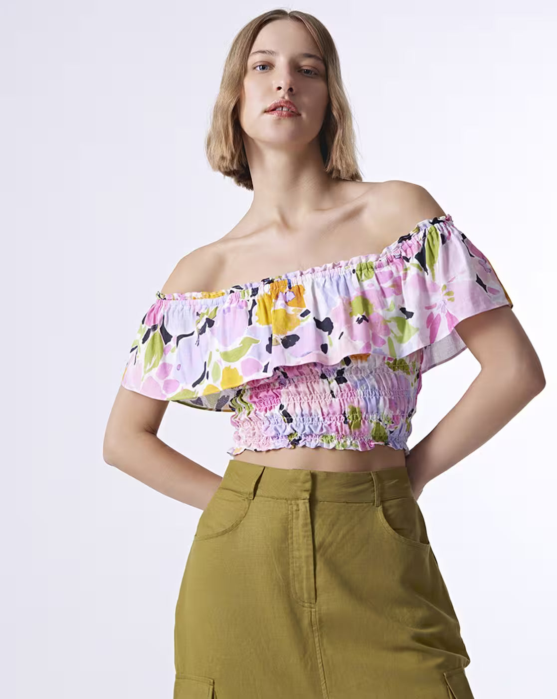 Women Floral Print Crop Top