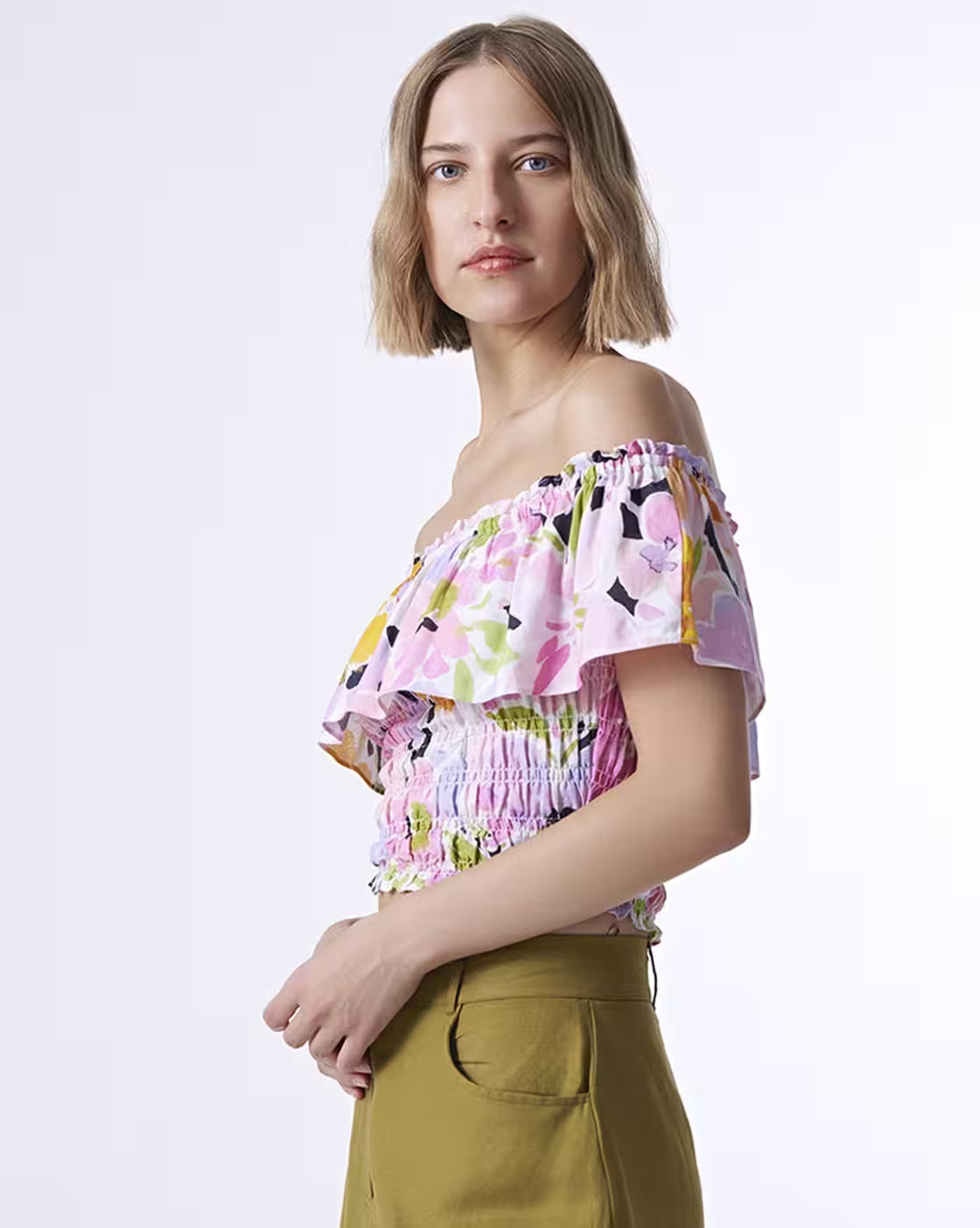 Women Floral Print Crop Top