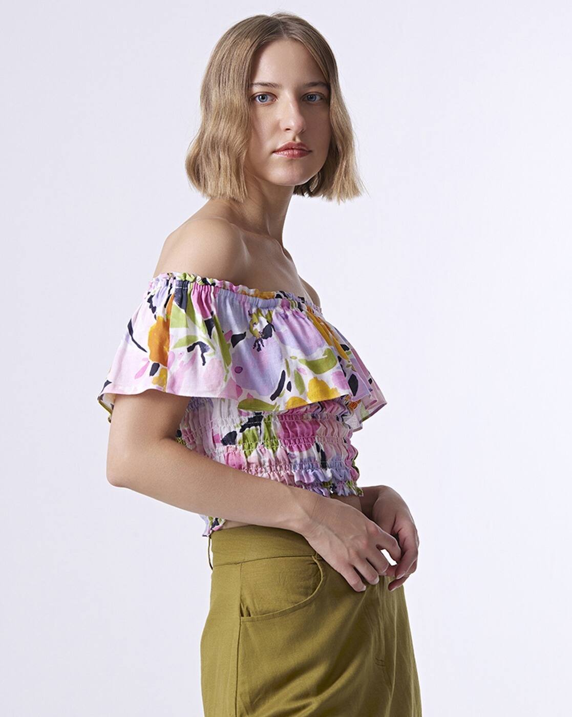 Women Floral Print Crop Top