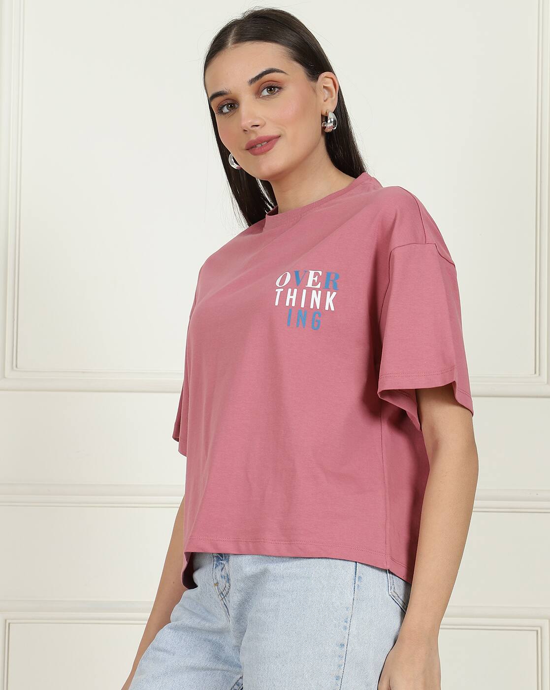 Back Typographic Print Relaxed Fit Tshirt