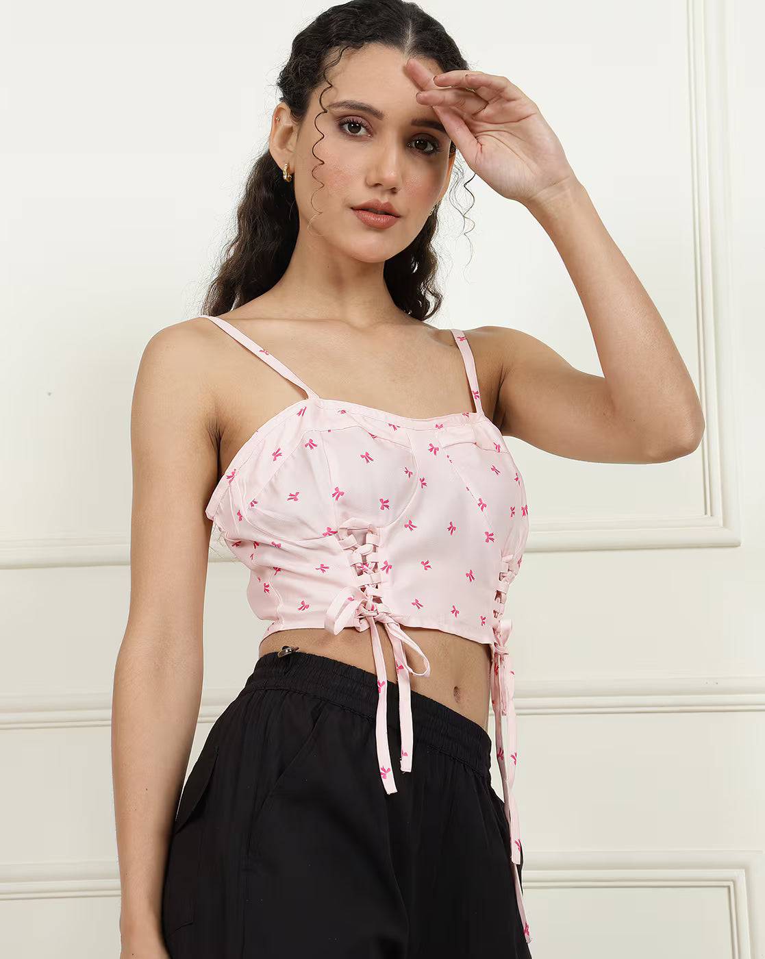 Dressbees Cute Square Neck Sleeveless Floral Print Fitted Tank Top