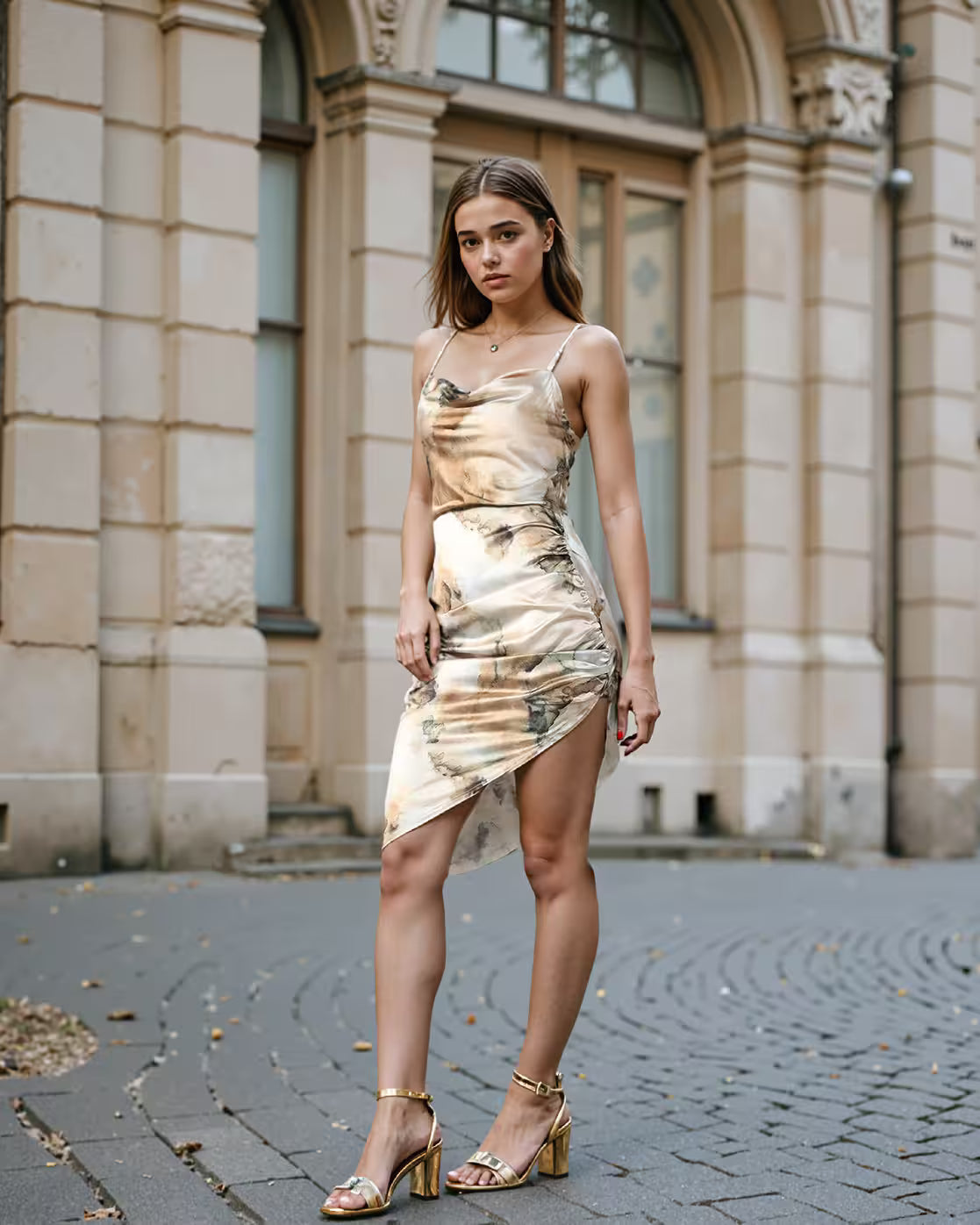 Party Cowl Neck Sleeveless Side Ruched Sheath Dress