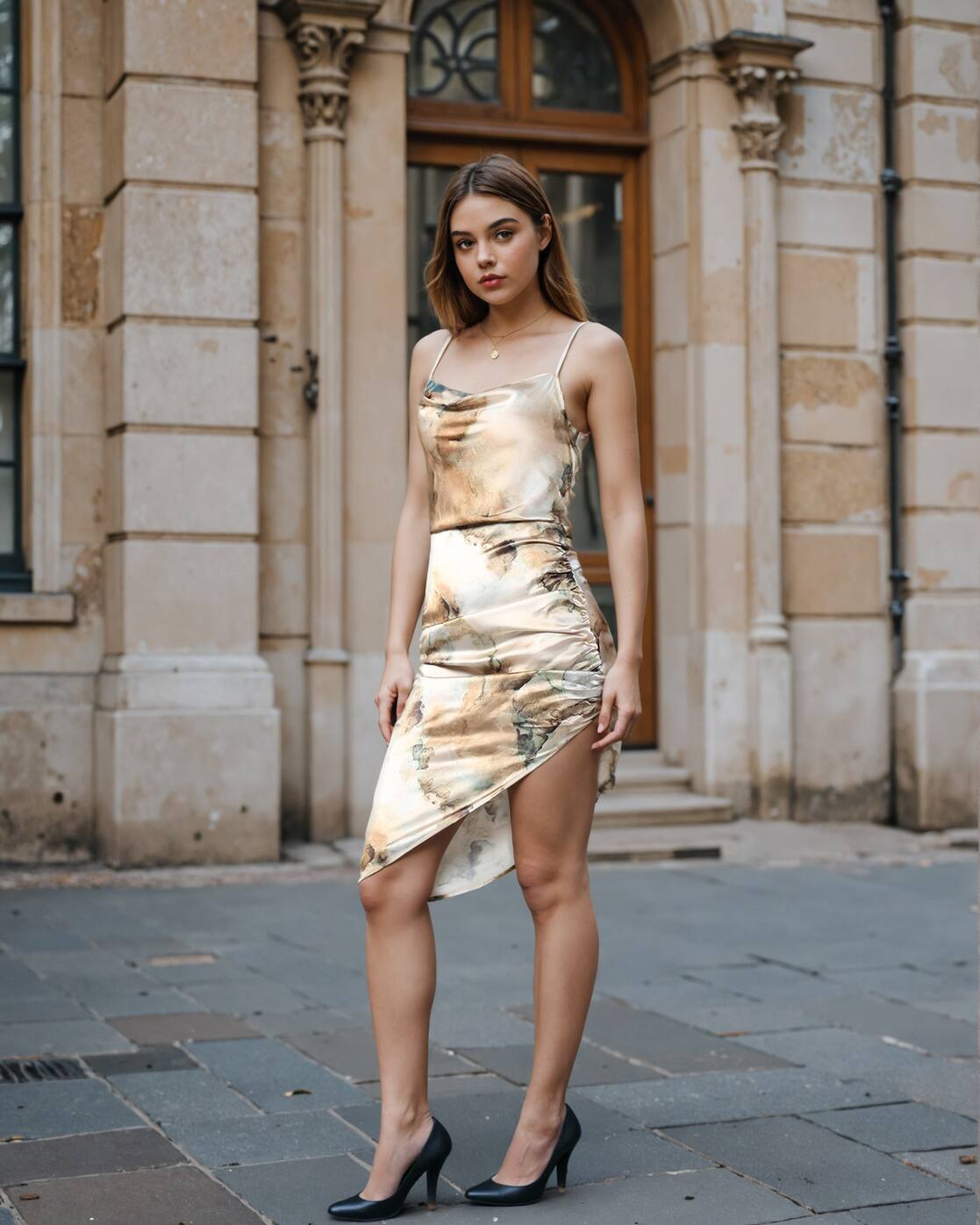 Party Cowl Neck Sleeveless Side Ruched Sheath Dress