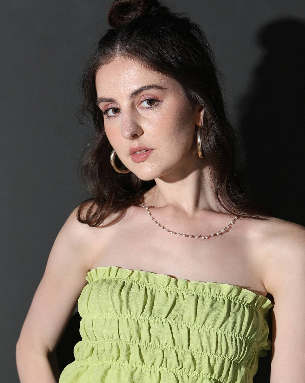 Party Crop Length Strapless Back Tie-up Top with Pants Set | XL