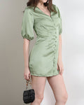 Party Peasant Sleeves Mini Shirt Dress