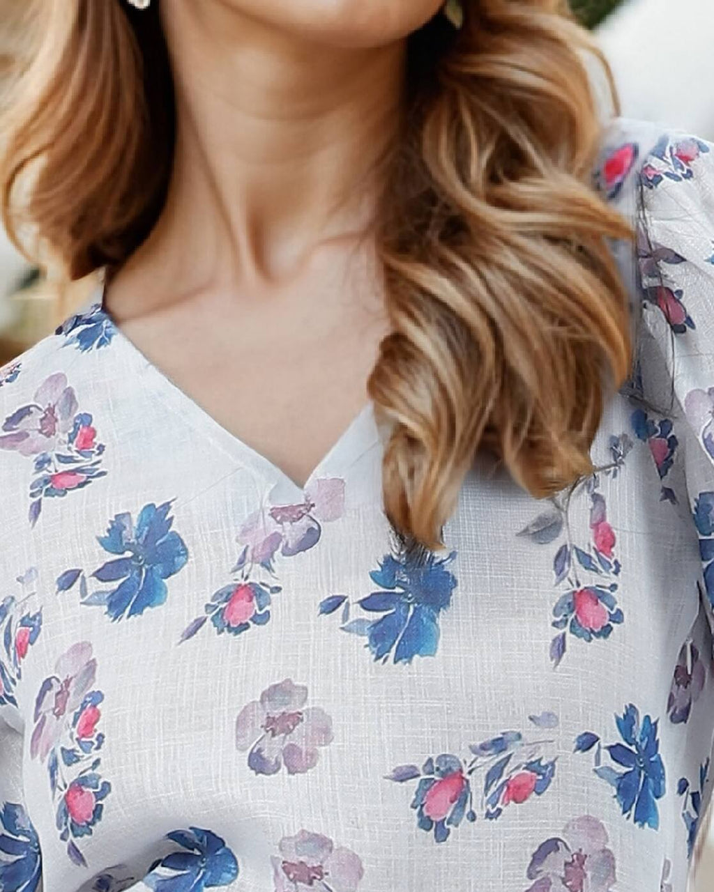 Puff Sleeves Floral Print Mini Skater Dress With Tie-Up