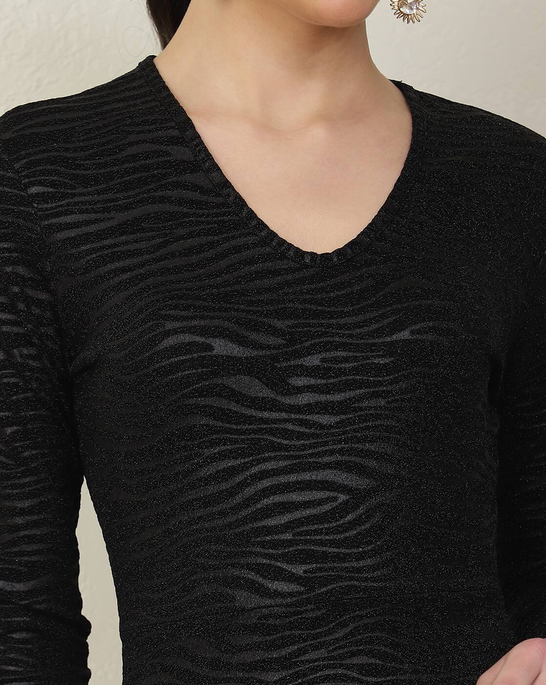 Dressbees Party Mini Length Full Sleeve Animal Print Bodycon Dress