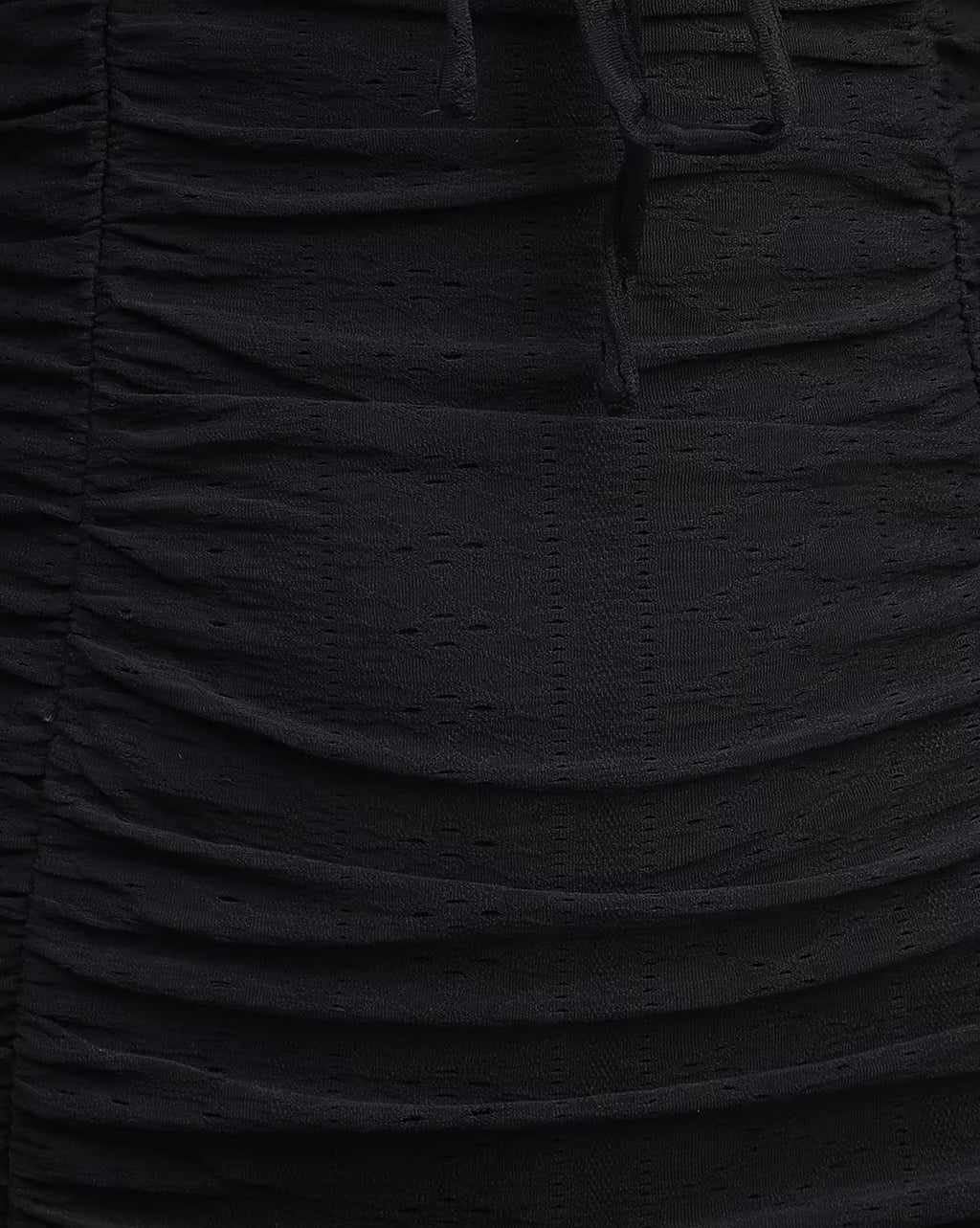 Dressbees Puff Sleeves Ruffle Trim Ruched Bodycon Dress