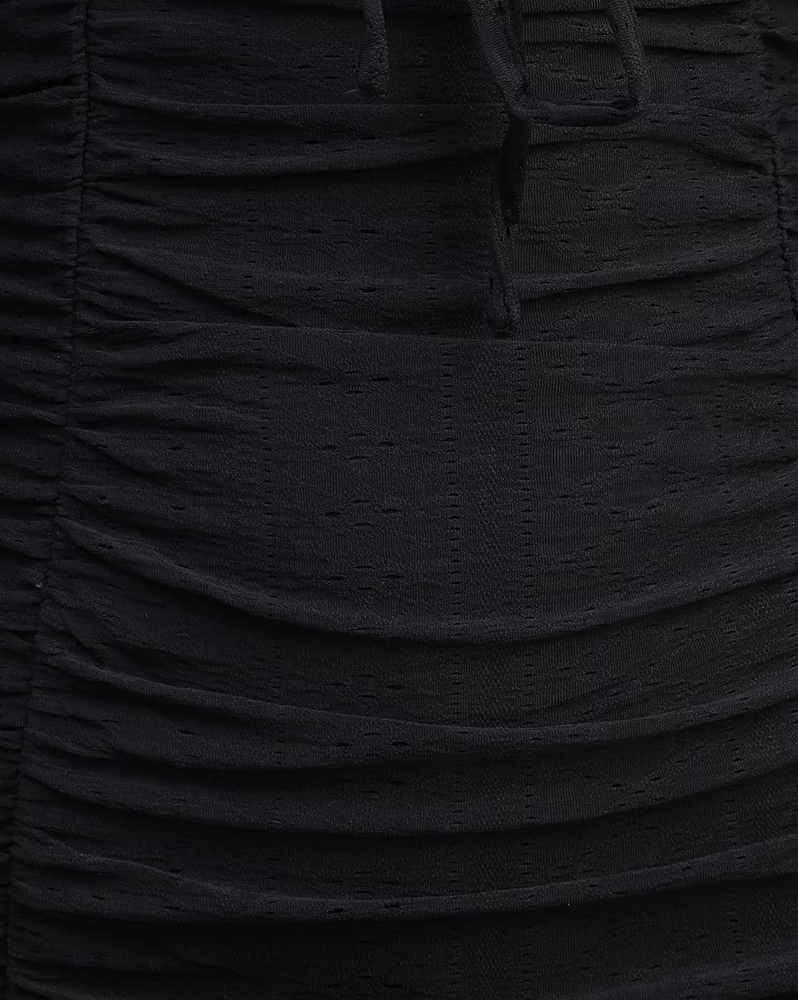 Dressbees Puff Sleeves Ruffle Trim Ruched Bodycon Dress