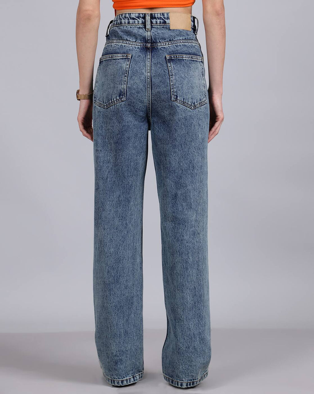 Full Length High Rise Heavy Distress Straight Fit Jeans