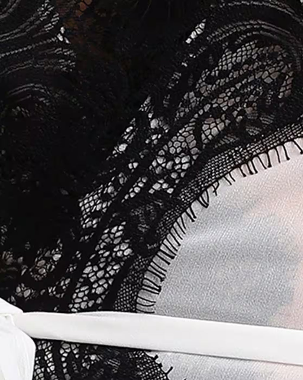 Bell Sleeves Slit Hem Lace Trim A-Line Dress