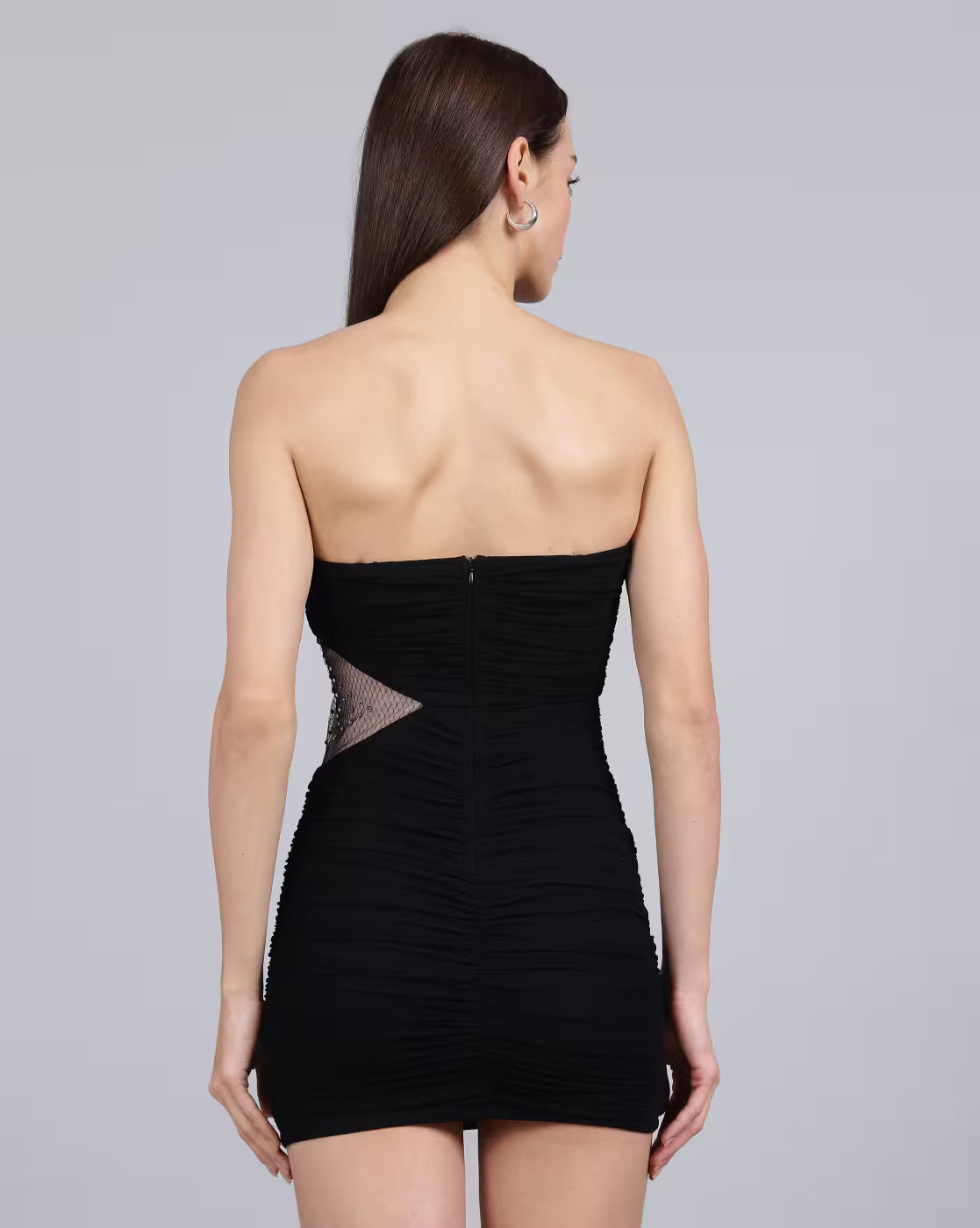 Party Strapless Ruched Mini Bodycon Dress