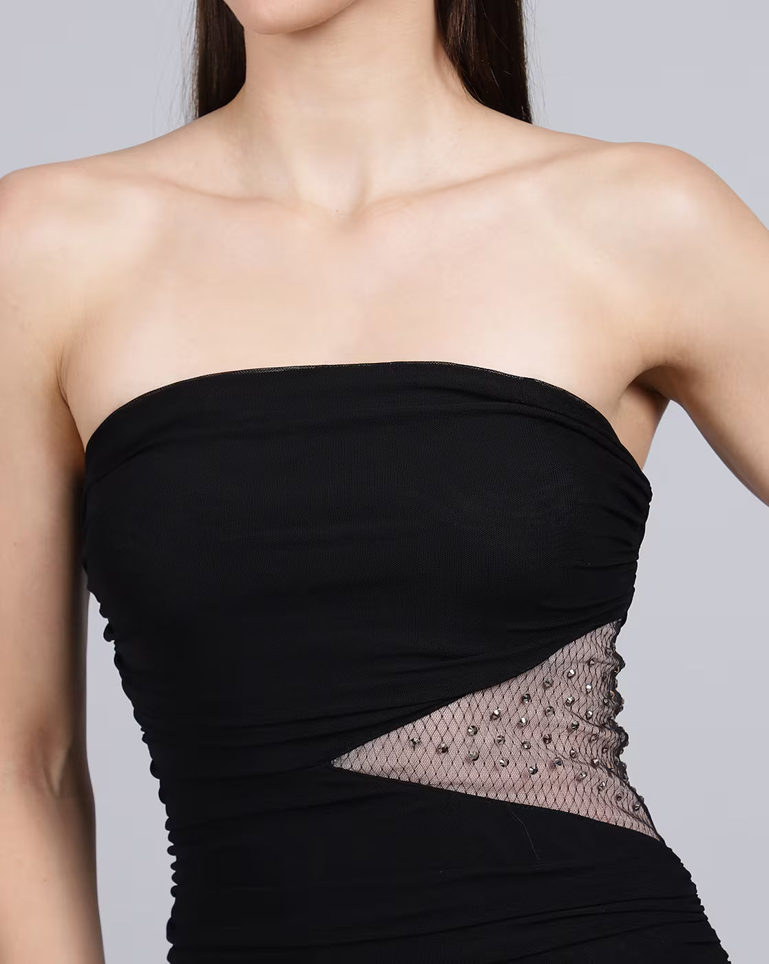 Party Strapless Ruched Mini Bodycon Dress