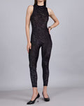 Party High Neck Sleeveless Animal Print Jumpsuit