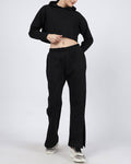 Dressbees Activewear Full Sleeve Cropped Hoodie With Track Pants