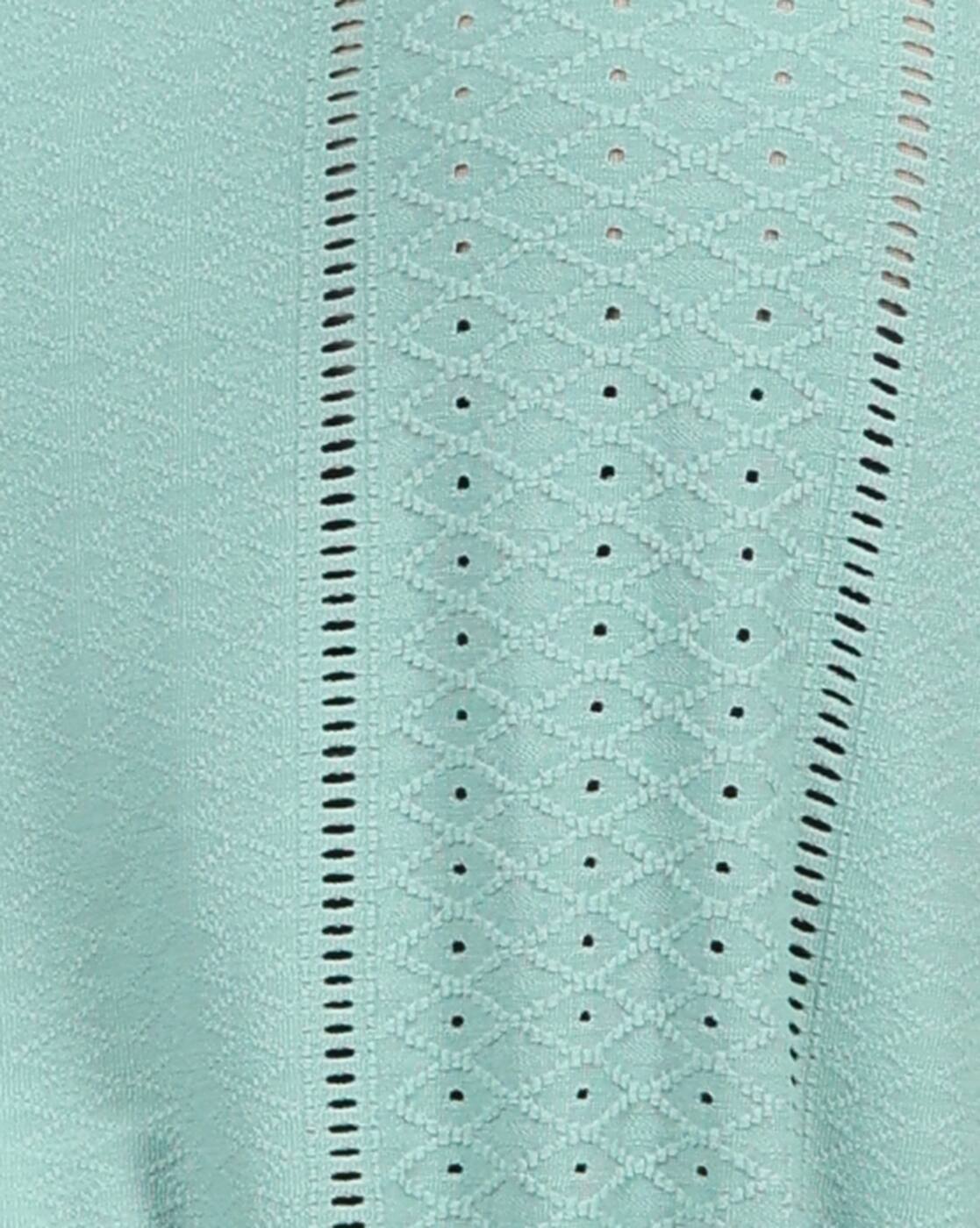 Dressbees Halter Neck Ruffled Hem Fitted Short Eyelet Top