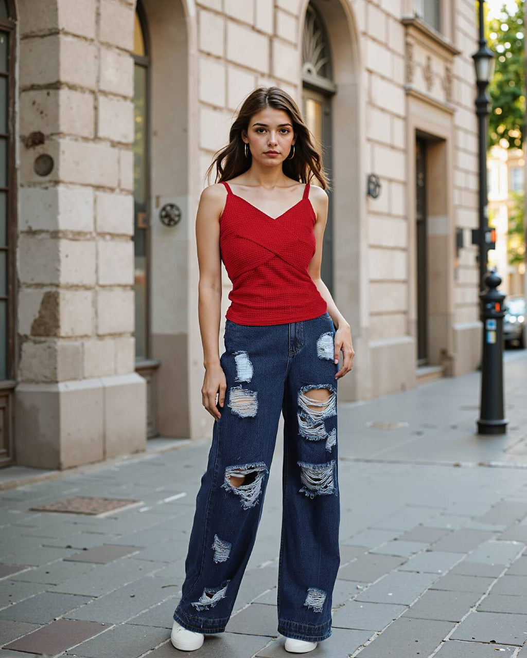 Full Length Heavy Distress Boyfriend Fit Jeans