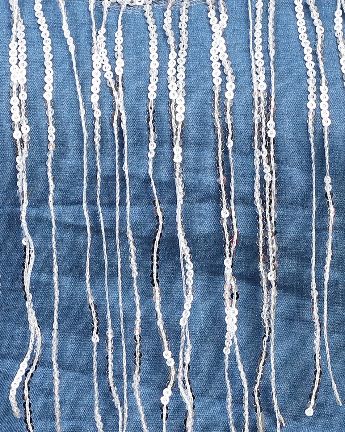 Party Fitted Strapless Sequins Tassels Corset Top With Zip