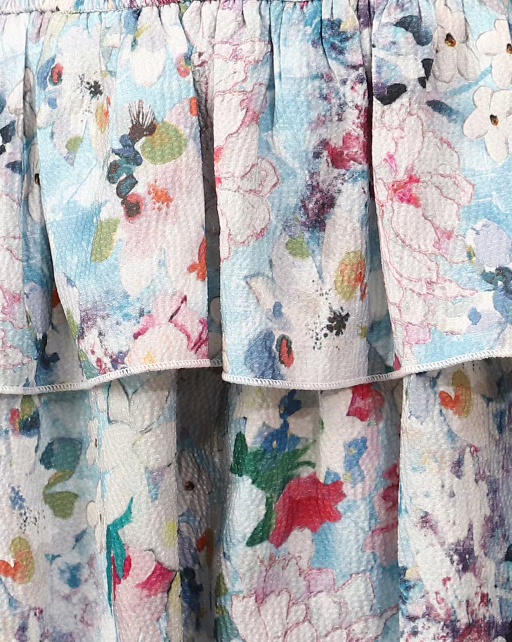 Strapless Floral Print Mini Smocked Fit & Flare Dress