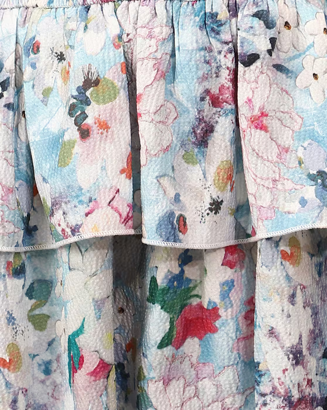 Strapless Floral Print Mini Smocked Fit & Flare Dress