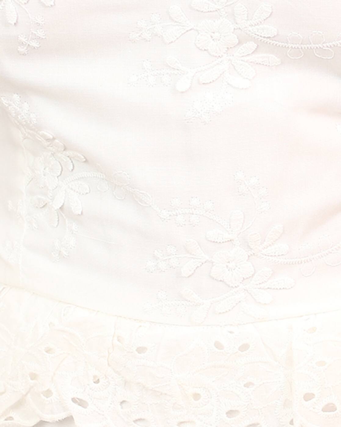 Off Shoulder Back Lace-Up Eyelet Playsuit