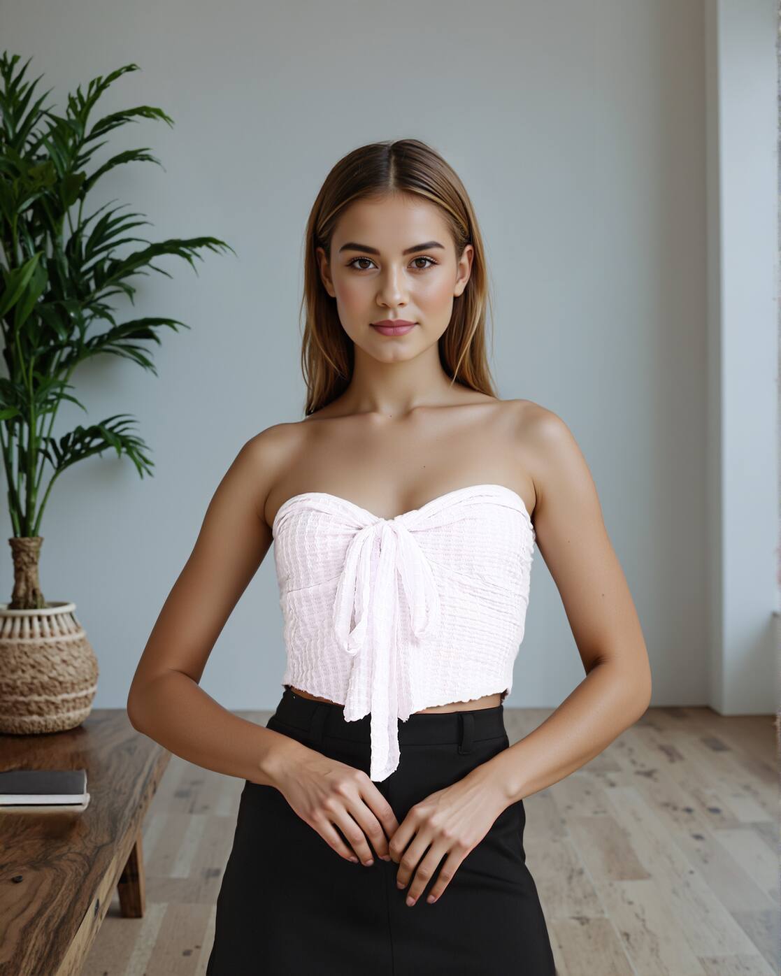 Halter Neck Back Tie-Up Detail Crop Corset Top