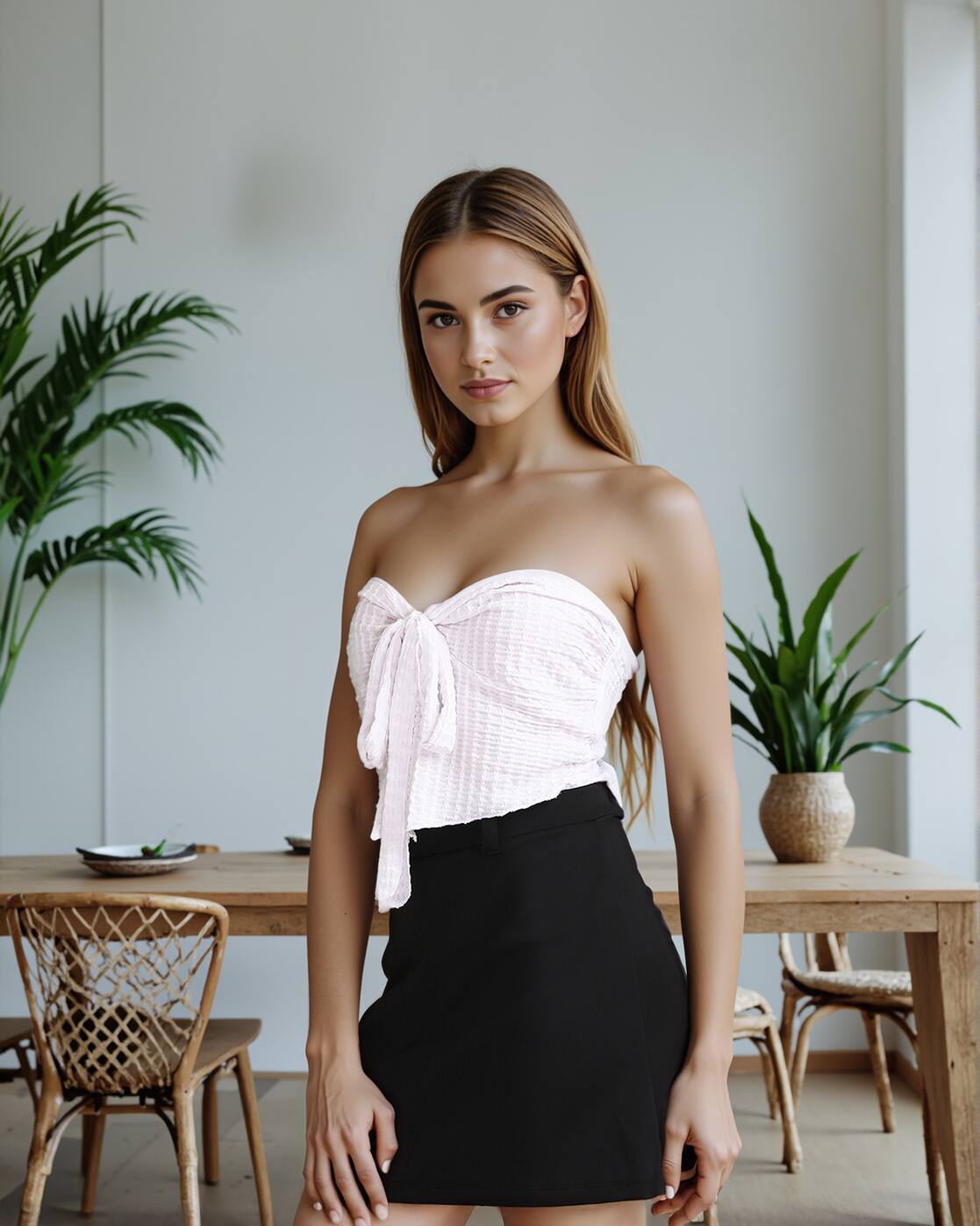 Halter Neck Back Tie-Up Detail Crop Corset Top