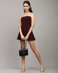 Party Strapless Side Panelled Mini A-Line Dress