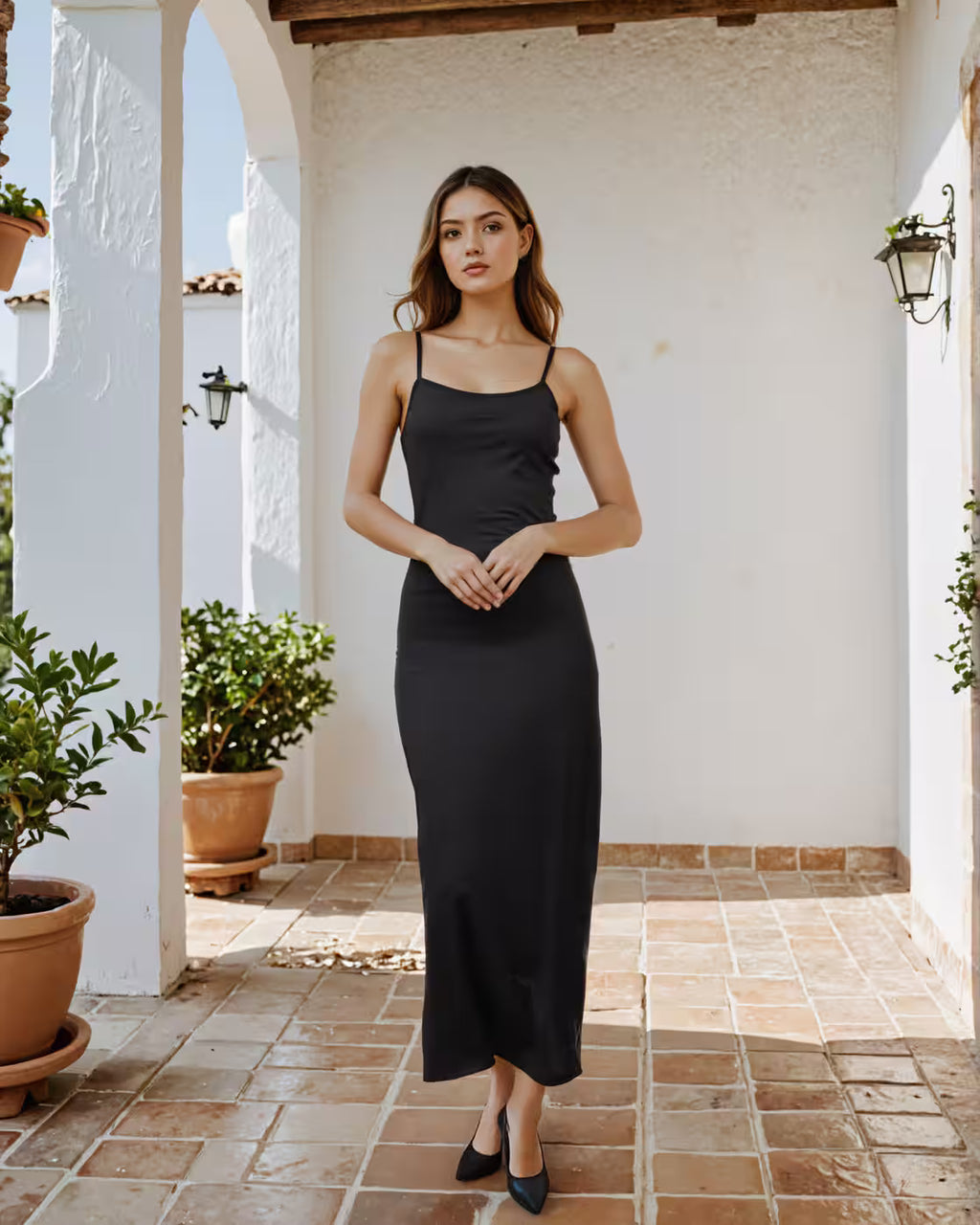 Bold Spaghetti Strap Back Cut-Out Sheath Maxi Dress | XL