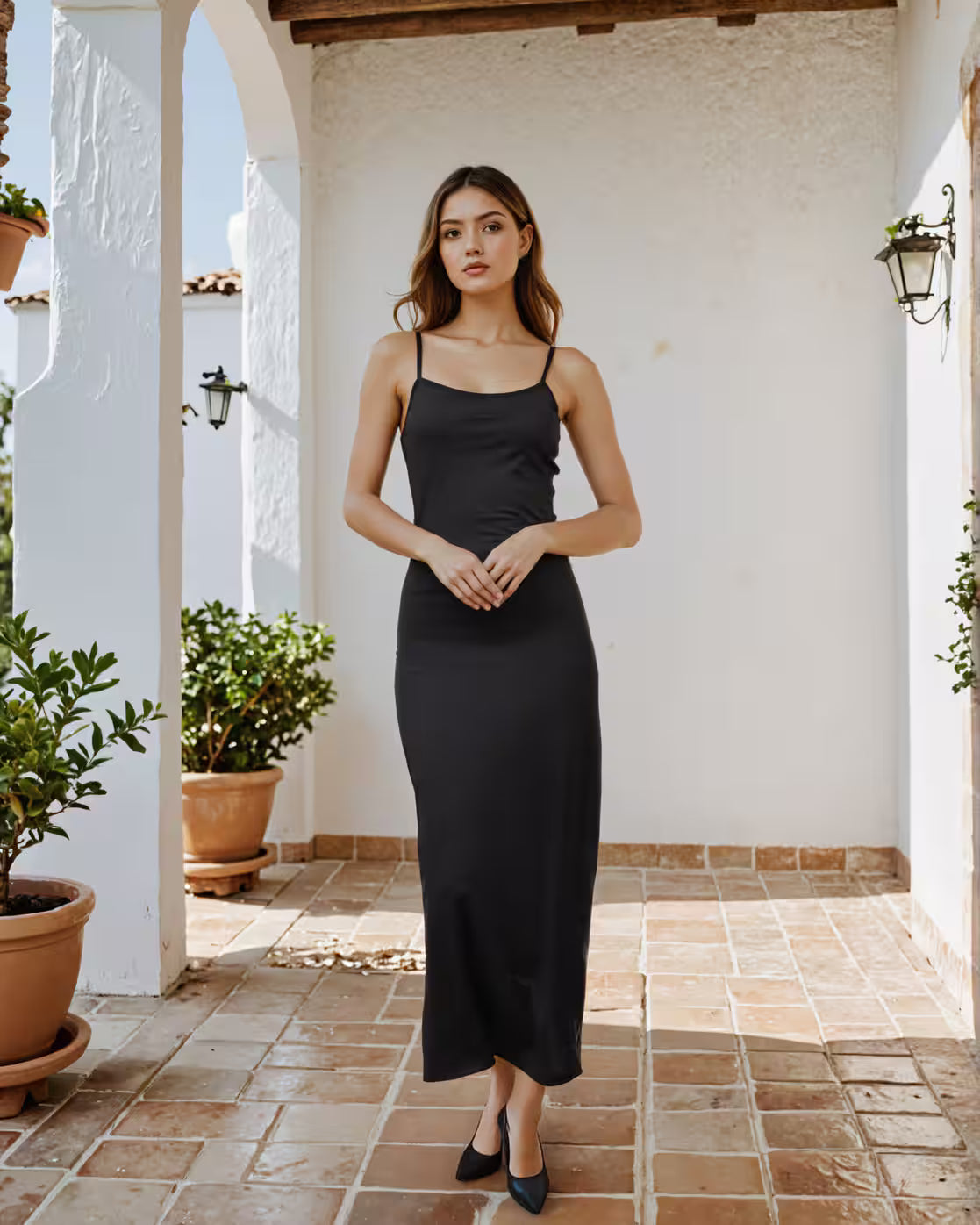 Bold Spaghetti Strap Back Cut-Out Sheath Maxi Dress | XL