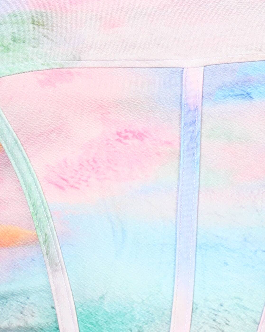 Medium Length Strapless Tie And Dye Fitted Corset Top