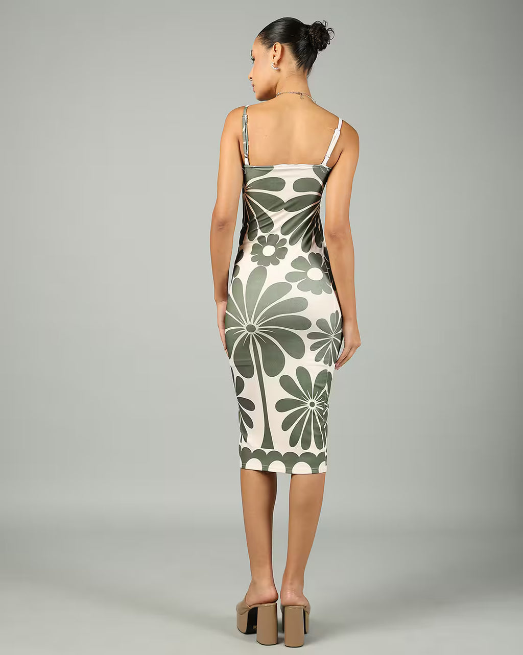 spaghetti strap midi floral dress