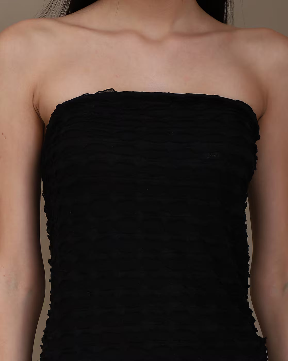 Party Strapless Ring Detail Maxi Sheath Dress