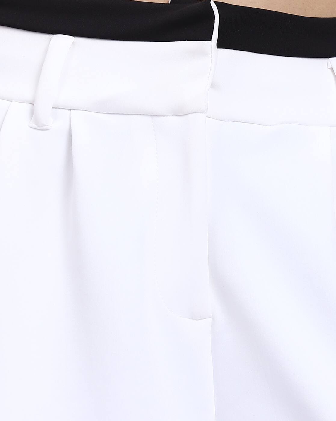 Halter Neck Crop Top with Contrast Waistband Pants