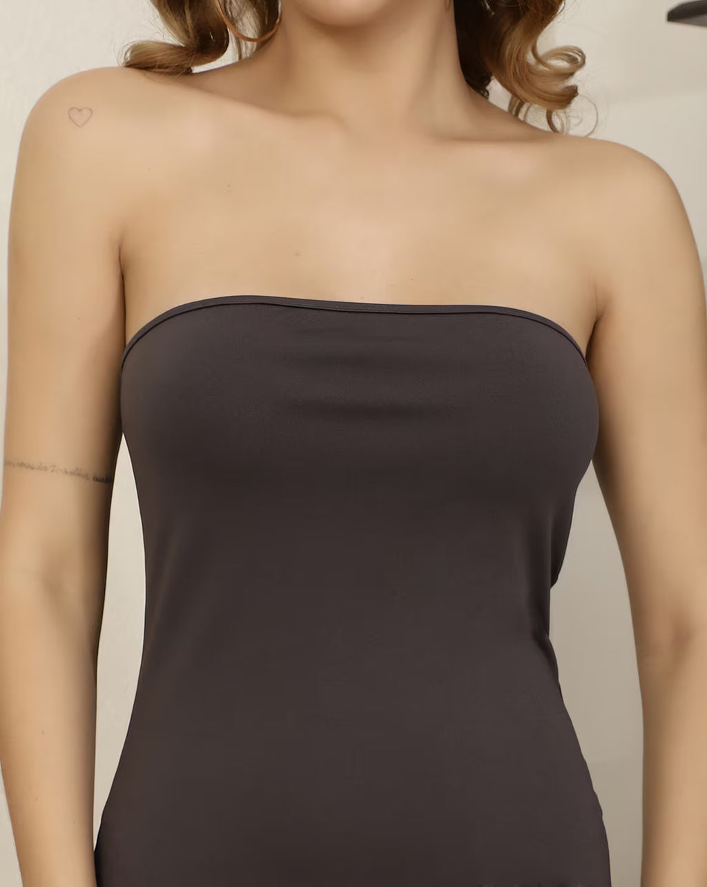 Strapless Sheer Mesh Panel Mini Bodycon Dress