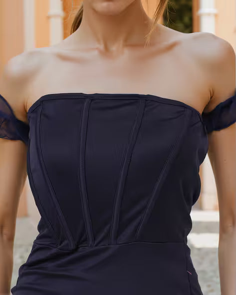 Off shoulder mini corset dress